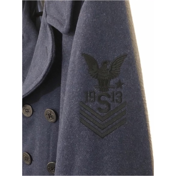 SCHOTT NYC WOOL BLEND PEA COAT JACKET SLIM FIT - Picture 5 of 7